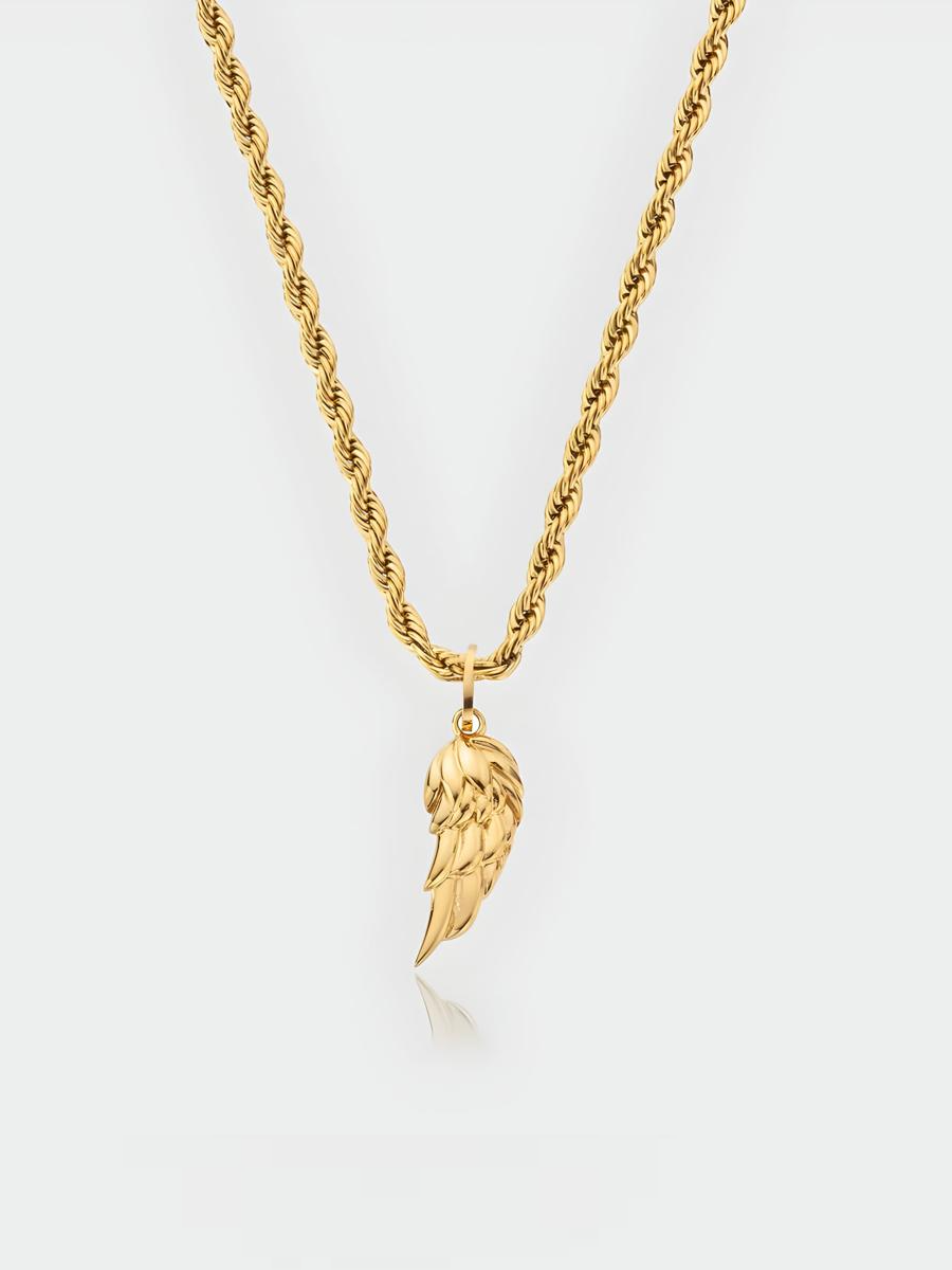 Angel Wing Pendant Necklace (Gold)