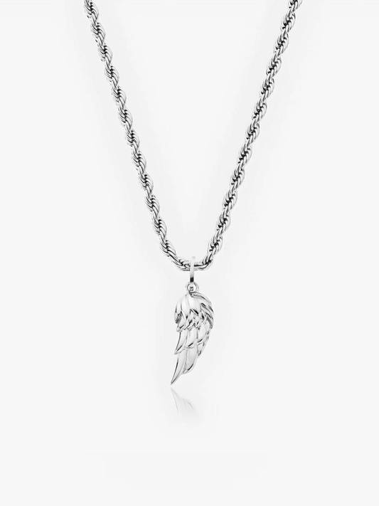 Angel Wing Pendant Necklace (Silver)