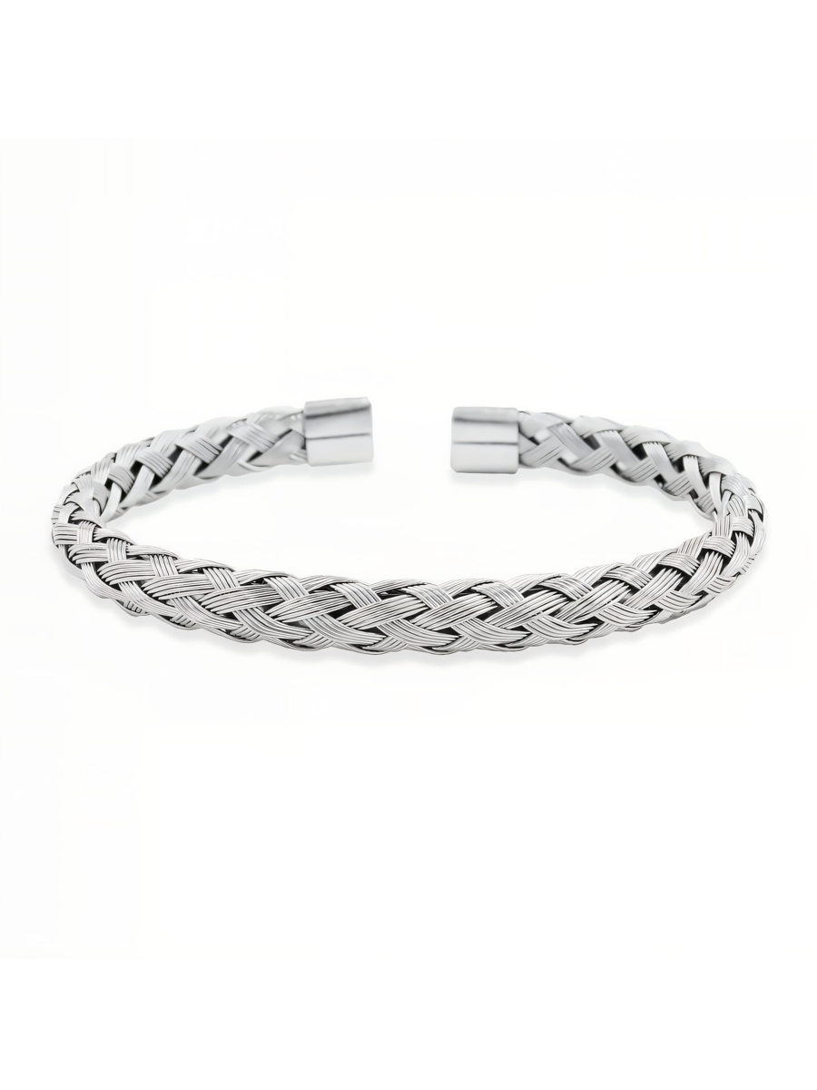 Braided Cord Bracelet (Silver)