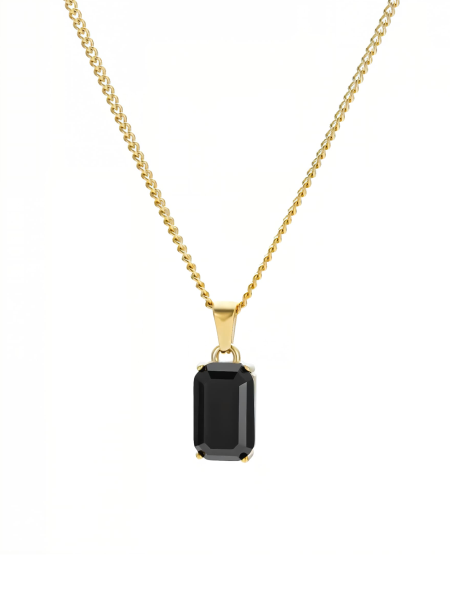 Onyx Pendant Necklace (Black)