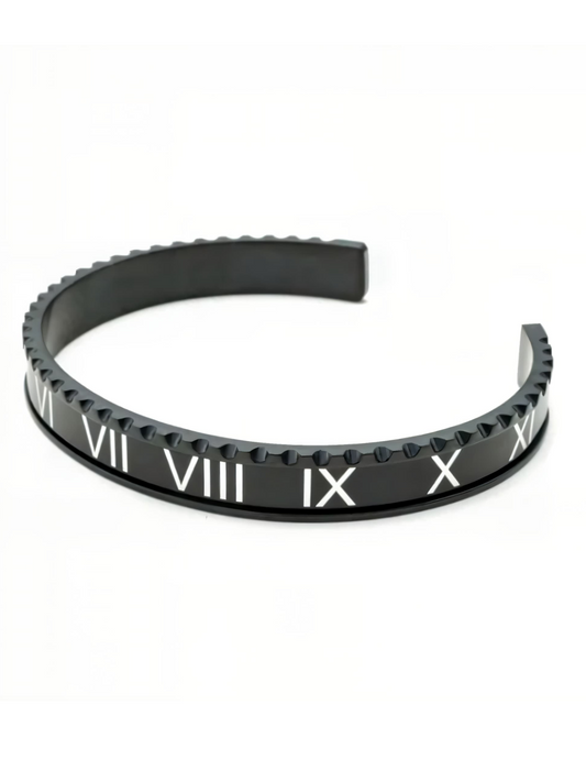 Roman Steel Cuff Bracelet (Black)