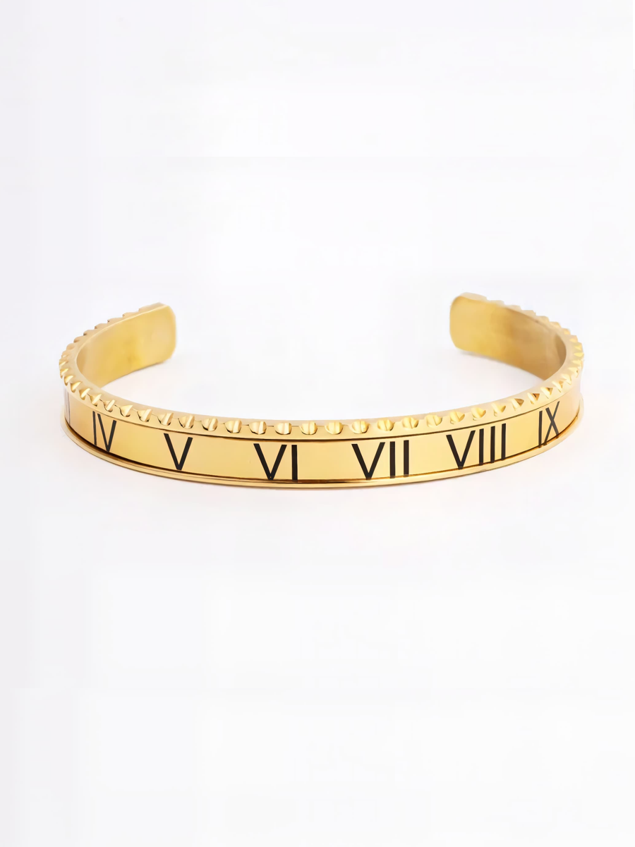 Roman Steel Cuff Bracelet (Gold)