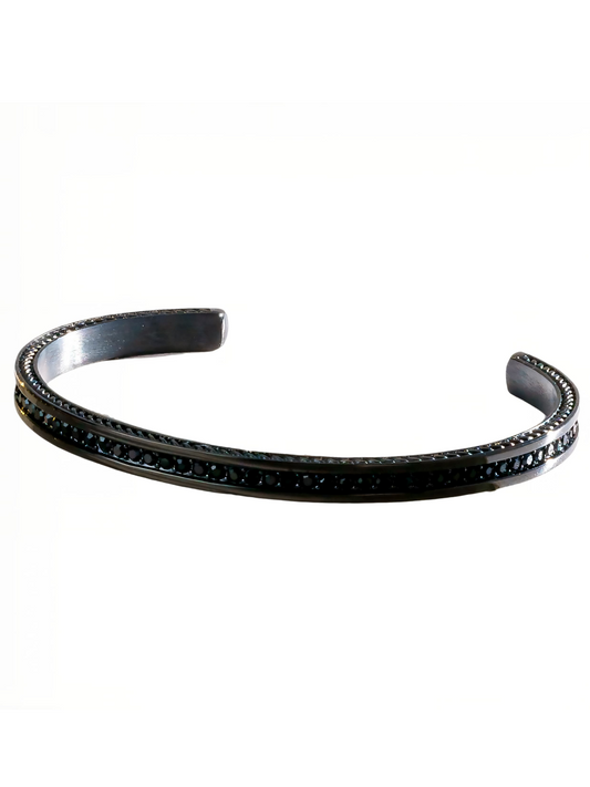 Stoned Cuff Bracelet (Black)