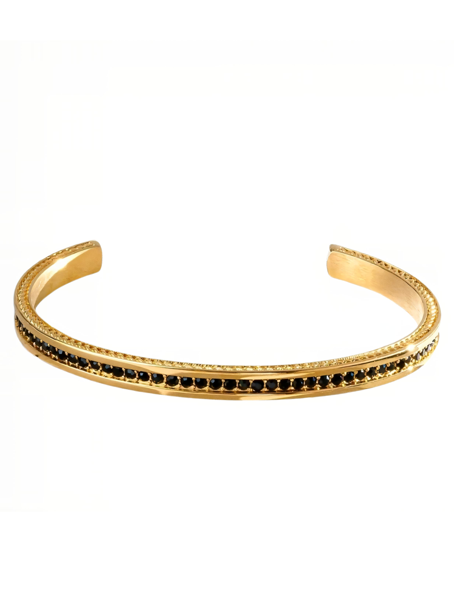 Stoned Cuff Bracelet (Gold)